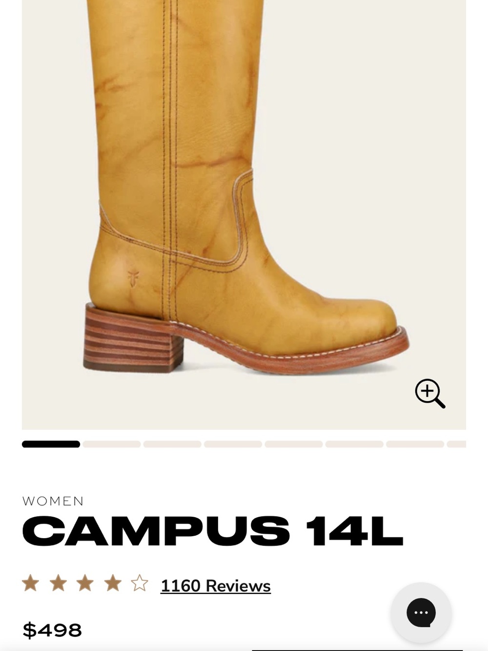 Frye Campus 14L Tall Leather Boot — Banana